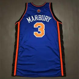 CHEN37 Jersey de basquete raro Homens jovens Mulheres Vintage 3 Stephon Marbury Jogo emitido High School Tamanho S-5xl Custom Qualquer nome ou número