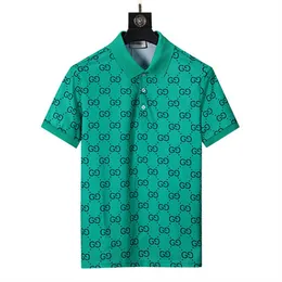 2022 designer stripe polo shirt t shirts snake polos bee floral mens High street fashion horse polo luxury T-shirt p00056