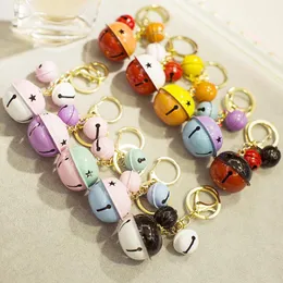 Keychains Creative Cute Jelly Color Metal Bell Keychain Car Wallet Catch Machine Doll Ornaments Ladies Bag Accessories Key Chains YS095 Keych