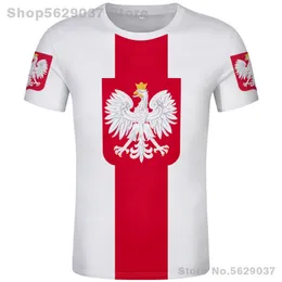 Polska koszulka DIY darmowy numer niestandardowy Numer Pol T-Shirt Flag PL Republic Polska Polska Country College Print Po ubrania 220702
