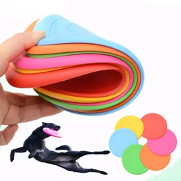 Engraçado disco voador de silicone cão gato brinquedo jogo do cão discos voadores resistente mastigar filhote de cachorro treinamento interativo suprimentos para animais de estimação