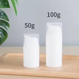 100x 30 ml/50 ml/100 ml leere weiße luftlose Vakuum -Lotion -Pumpenflasche für flüssige Behälter Leichtes und leckeres, leckeres Stoßdämpfer Travel