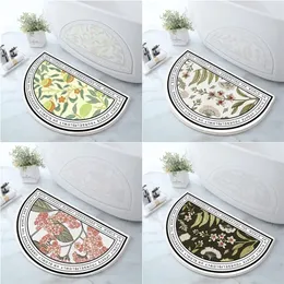 Floral Flower Shower Mat Microfiber Bathtub Door Entrance Mats Pet Rugs Kitchen Floor Doormat for Bathroom Tapis Salle De Bain 220401