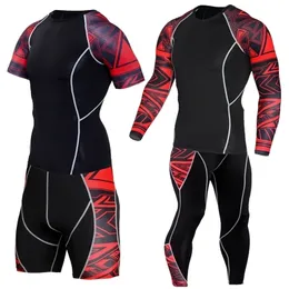 Set di compressione da uomo Tute Tuta sportiva da uomo Quick Dry Set da corsa Abbigliamento Sport Pantaloni da jogging Abbigliamento sportivo Palestra Fitness Uomo Set 201116