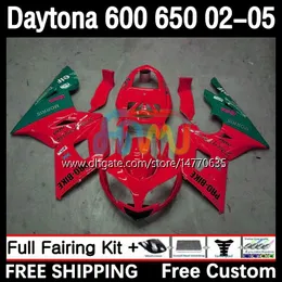 Daytona650 Daytona600 2002-2005 차체 7dh.98 Daytona 650 600 CC 600CC 650CC 02 03 03 05 Daytona 600 2002 2003 2004 2005 ABS 페어링 키트 광택 빨간색