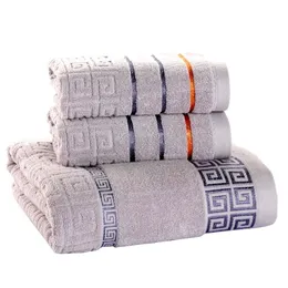 3er-Pack Handtuch-Set aus 100 % Baumwolle, 70 x 140 cm, Badetuch und 2-Gesichtshandtuch, superweicher, saugfähiger Frottee-Waschlappen für Erwachsene T200529