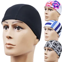 Mönstertryck Swimming Cap Nylon Solid Color Shower Hat Water Proofing Headbones Special For Swim and Wading Adult Wholesale