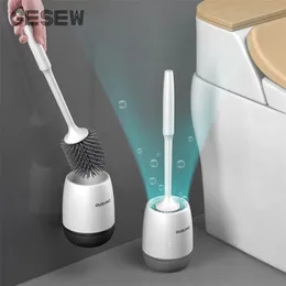 GESEW TPR Silicone Head Toilet Brush Quick Draining Clean Tool WallMount Or FloorStanding Cleaning Brush Bathroom Accessories 220815