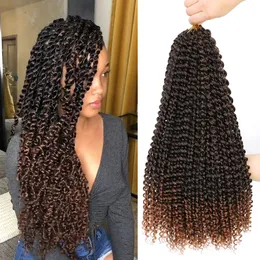 18 -calowa pasja Twist Fael Water Fave Sacrochet for Black Women THING THEING LONGING DŁUGO BYHEMIAN SPRING BRAIDS SYNTETYCZNE PRZEDSTAWY LS06