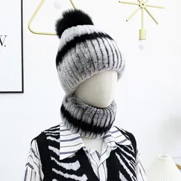 Beanie/Skull Caps Women Fur Hats Real Rex Knitting Plush Ball Beanies Winter Warm Elegant Princess Snow CapsBeanie/Skull Beanie/SkullBeanie/
