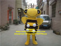 Costume da bambola mascotte Piquant Yellow Bee Honeybee Wasp Hornet Bumble Mascot Costume Fancy Dress Bocca increspata nera Ali gialle Guanti bianchi N