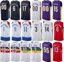 Драфт пик с экраном EJ Liddell Basketball Jersey CJ McCollum 3 Брэндон Ингрэм 14 Jonas Valanciunas 17 Devonte Graham 4 Herbert Jones 5 НОМЕР ИМЯ