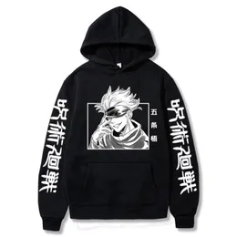 Damskie bluzy bluzy Anime Jujutsu Kaisen Gojo Satoru Manga Man Kobiety Unisex Pullover Fleece Ciepła bluza Harajuku Dropship Clot