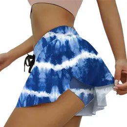 Mulheres 2 em 1 Butt Scrunch Skirted Running Runk Dry Fake Skirt Fake Gym Workout Sports Sports Short Shorts 220618