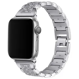 Wholesales Drop ship Three-bead diamond watch bands Newest iwatch4 metal stainless steel strap for Apple watch 38/40mm 42/44mm