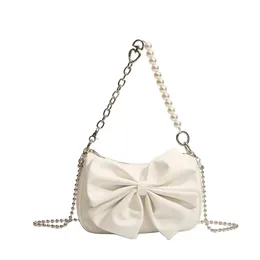 designerskie torby wieczorowe Bowknot Spice Torba Wysokie poczucie niszowego łańcucha mody torba Pearl Slant Rame torebka