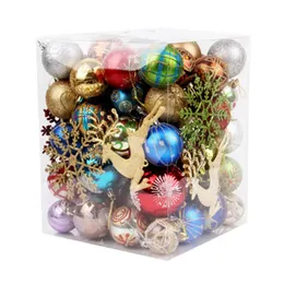 クリスマスデコレーションボールプラスチック光沢のあるマットツリーペンダントシャッタープルーフデコレーションシュリストマス