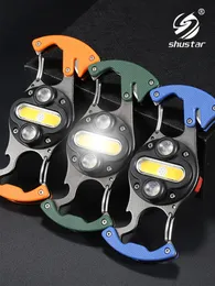 Mini torcia multifunzione a LED Torcia da campeggio super luminosa con magnete e cacciavite Luce impermeabile multicolore