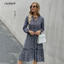 Autumn Women Long Dress Casual Long Sleeve Flowy Boho Clothes for Women Black Vintage Home Chic Dresses 210303