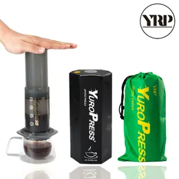 YRP YuroPress Portable Coffee Maker Espresso French barista tools Pot Air Drip Machine Filters Paper 220509