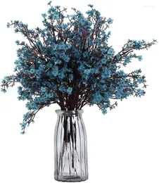 Flores decorativas grinaldas globais baby respira tecido pano artificial 6 pacote europeu de seda falsa decoração decoração de festa de casamento decoração