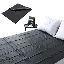 Czarny wodoodporny arkusz łóżka Queen Cover para seksowne narzędzie do par flirtowanie BD SM Bondage dla dorosłych gra dzika produkt