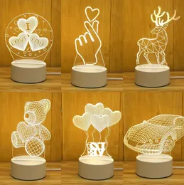 Home 3D Lamp Acrylic USB LED Night Lights Neon Sign Lamps Xmas Christmas Decorations for Home Bedroom Birthday Decor Wedding Gifts