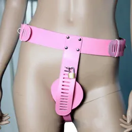 Pink Odd Fetish Adult Women's Locking Chastity Belt Harness Underwear Panty Bondage Restraint sexy Game Toy SM Products