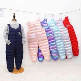 2021 vinter baby varma overaller höst pojkar flickor tjocka byxor barn jumpsuit barn kläder ski ner rompers overall 1-5y j220718