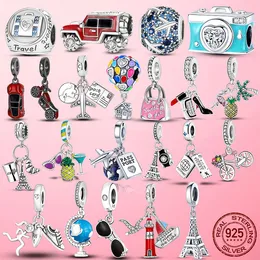 925 Sterling Silver Ciondola Perline Ciondolo Scarpe Da Viaggio Ragazza Casa Coppa Perline Bead Fit Pandora Charms Braccialetto Gioielli FAI DA TE Accessori