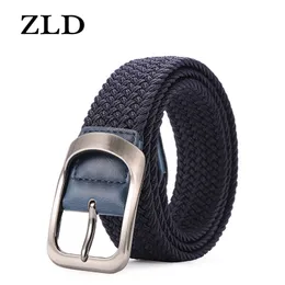 ZLD Men and Women Elastic Fabric Woven Casual Belt Pin Backle Eave Eaveadabable Stretch Wild Canvasシンプルなスタイリッシュベルト220712