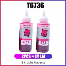 Tintennachfüllsets kompatibel für T6736 673 Light Magenta L1800 L1805 Ecotank L800 L805 L810 TinteTintenkitsTinte Roge22