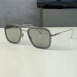 Neue Mode-Sonnenbrille für Damen, Designer, Top-Qualität, Flight 006, Hollywood-Star-Stil, 18 Karat Vergoldungsprozess, quadratischer Rahmen, hellgrau, klare Linse, Herren-Sonnenschutz, 62-11-135