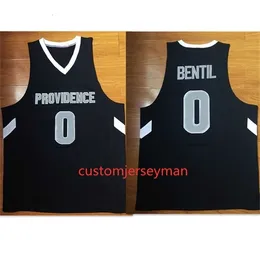 NC01 프로비던스 #0 Ben Bentil College Basketball Jersey Mens 스티치 맞춤형 크기 S-5XL