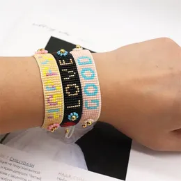 Boncuk Strands Zhongvi Miyuki Bilezikler Kadınlar İçin Boho Dostluk Bilezik Hediye Kız Takı Mektubu Aşk Takı El Yapımı Pulseras Fawn22