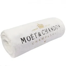 Embroidered Moet chandon White cotton Party Service Hand Towel