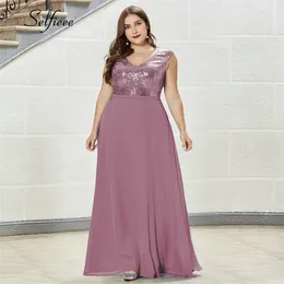 Плюс размера платье с блестками a-line v-образное вырезок макси-платье элегантное платье для вечеринки Женские платья для вечеринок vestidos de festa 210302