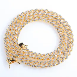 Tennis Miami CZ Cuban Link Chain Necklaces Bracelet 8mm Full Bling Iced Out Crystal Fashion Jewelry Men Women Couple Necklace Gift250f
