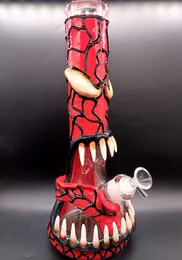 Bong de água de vidro borosilicato colorido de 12 polegadas com padrão de pintura à mão com fêmea 18 mm