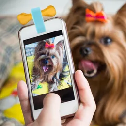 猫のおもちゃペット犬Selfieスティック子犬子猫服Po Clip Make濃縮シリコン供給