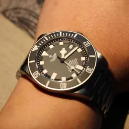 Tudor relógio zf-fábrica imperial batalha leme moda tendência machado mergulho caso máquinas automáticas super luminoso anel de cerâmica