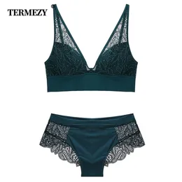 Termezy New Women moda seksowna koronkowa bielizna bezprzewodowe biustonosze dla kobiet push up stanik stanik jacquard seksowna bieliznę LJ200814