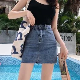 SKIRTS STREET Uso de mini jeans casual Salia azul Black Mulheres 2022 Lápis de verão Vestidos Pocket Midi jeans Kalenmos