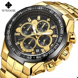 2022 WWOOR High Quality Watch Seven Needle Man Motion Section Steel Bring Quartz Waterproof Wrist Watch Chronograph Watches Wholesales Wristwatches