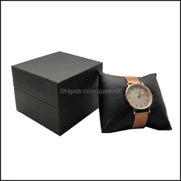 Jewelry Boxes Packaging Display 5Pcs Cases Black Paper With Veet Cushion Pillow Watch Storage Bracelet Organizer Gift Box 642 Q2 Drop Deli