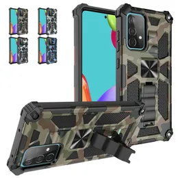 Camouflage Kickstand Cases Support Magnetic Car Mount Shockproof Phone Case Cover for Samsung Galaxy S22 Plus S21 FE Note 20 Ultra