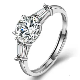 S925 Engagement Wedding Moissanite Ring Luxury 1 Carat 925 Anelli in argento sterling per donne con certificato GRA