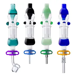 LOVE_E_CIG NC015 HOOFAH SPILL-SOFREBLE BUBBLER RUMMING PIPE 10mm Quartz Ceramic Nail Clip In-Line Core Dab Rig Glass Water Bongs Pipes 4 Model Nails