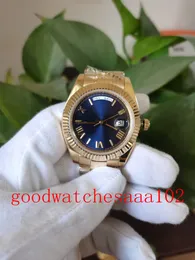 Nova versão Relógios de designer de primeira linha para homens Blue Dial 40mm Assista a homens mecânicos automáticos relógios 18K Bracelete de aço inoxidável de ouro rosa