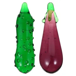 Party Decoration 2pcs Simulation Cucumber Model Artificial Vegetable Aubergine Decor Fake Glass DecorSparty